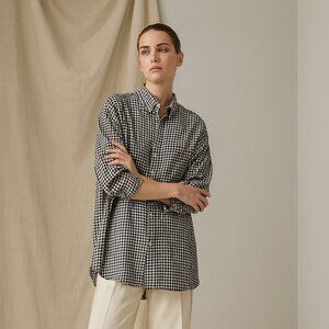 TRICOTS ST. RAPHAEL | Brown & Navy Checked Flannel Button-Up Shirt – Men’s XXL